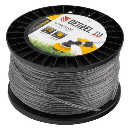 Леска для триммера двухкомпонентная зубчатый квадрат, 3,0мм х 113м, на DIN кат. EXTRA CORD// Denzel 96828 купить в Урае