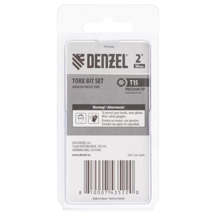 Бита T15x50, 5 шт. Denzel 7711319 купить в Урае