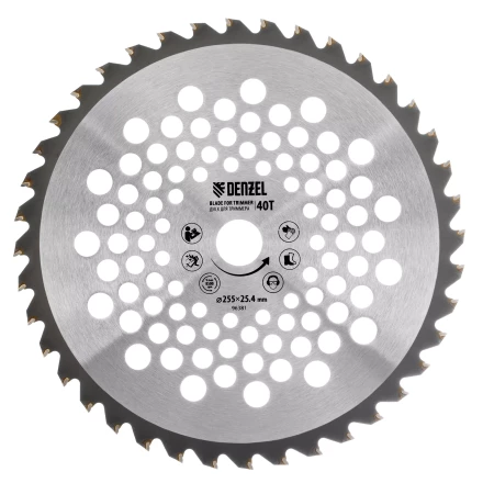 Диск для триммера Denzel, 255 х 25,4  40 зубьев, 96381 купить в Урае