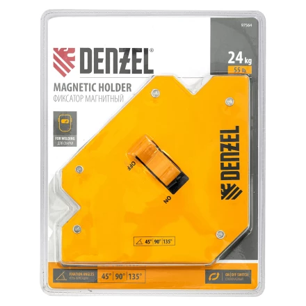 Фиксатор магнитный отключаемый для сварочных работ усилие Denzel 55 LB, 45х90х135 град. 97564 купить в Урае