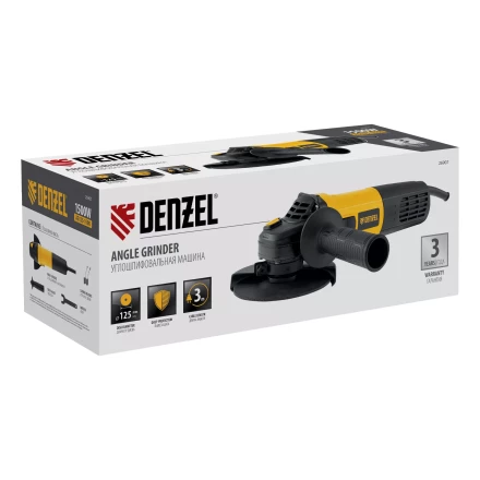 Машина шлифовальная угловая Denzel AG125-1500 26907, 1500 Вт, 125 мм, 3000-11000 об/мин купить в Урае