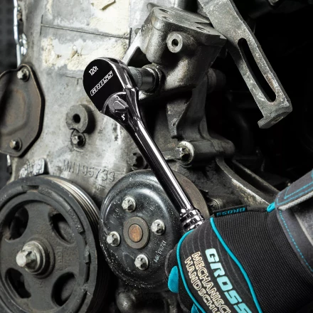 Ключ-трещотка 1/2&quot; Gross 14052, CrV, 120 зубьев, цельнометаллический, хром купить в Урае