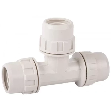 Тройник ЗУБР &quot;ШиреФит&quot; соединительный &quot;штуцер с гайкой - штуцер с гайкой - штуцер с гайкой&quot;, 26мм 51505-26 купить в Урае