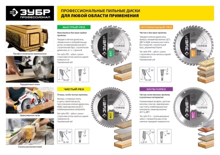Диск пильный ЗУБР &quot;ПРОФИ&quot; &quot;Чистый рез&quot; по дереву, 48Т, 200х32мм 36852-200-32-48 купить в Урае