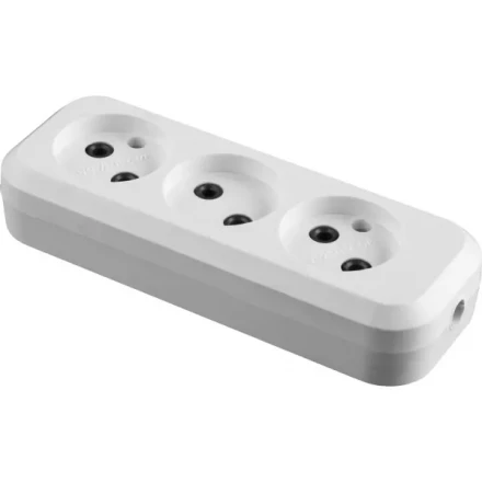 Колодка СИБИН для удлинителя, 3 гнезда, макс мощность 1300Вт 55108-3 купить в Урае
