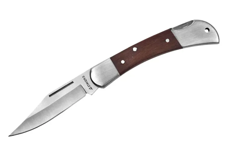 Нож STAYER складной с деревянными вставками, средний 47620-1_z01 купить в Урае