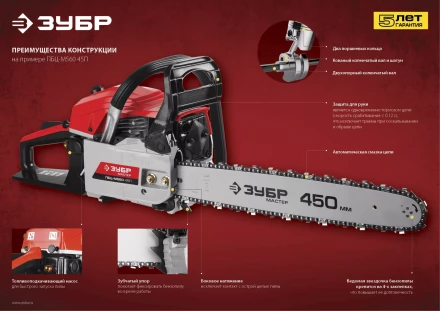 Бензиновая пила (бензопила) ПБЦ-М560 45П серия МАСТЕР купить в Урае