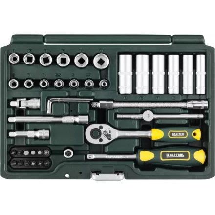 Набор KRAFTOOL &quot;EXPERT QUALITAT&quot;: Торцовые головки &quot;SUPER LOCK&quot; с присоединит квадратом, 1/4&quot;, 42 предмета 27885-H42_z02 купить в Урае