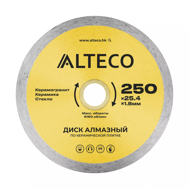Диск алмазный по керамической плитке ALTECO 250x25.4x1.8 мм 66528 купить в Урае