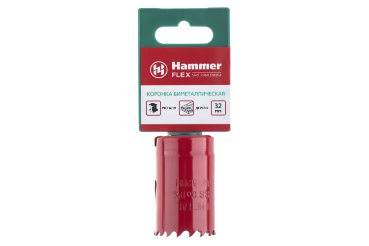 Коронка биметаллическая HAMMER Ф32х38мм 5/8" BiMETALL (224-006) купить в Урае