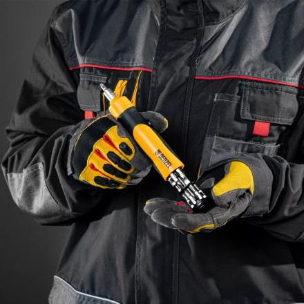 Отвертка реверсивная Denzel 7711611, механизм SmartPush 12 шт, S2 купить в Урае