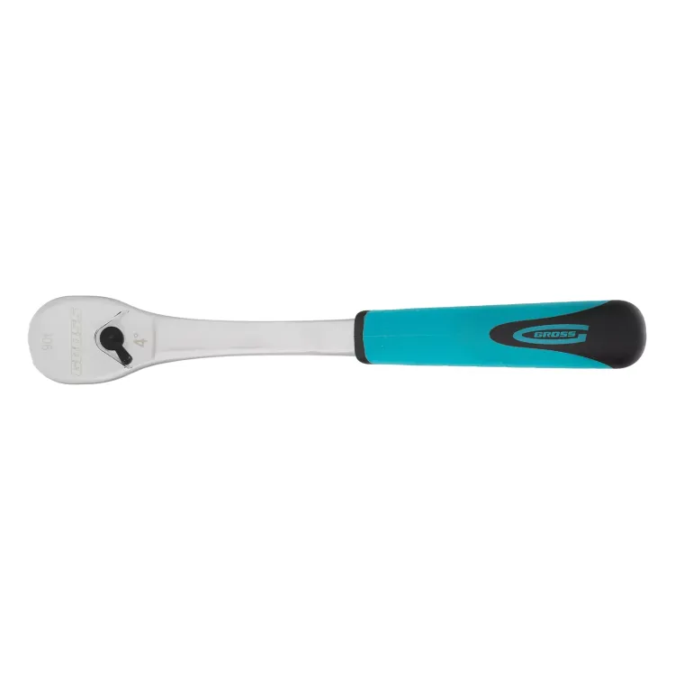 Ключ-трещотка 1/4" Gross 14053, CrV, 90 зубьев, усиленный, хром купить в Урае