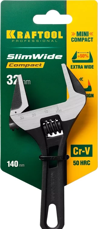Ключ разводной компактный c тонкими губками KRAFTOOL SlimWide Compact 27266-20 купить в Урае