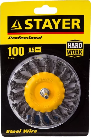 DEXX. Щетка дисковая для дрели, витая стальная латунированная проволока 0,3мм, 50мм 35110-050 купить в Урае