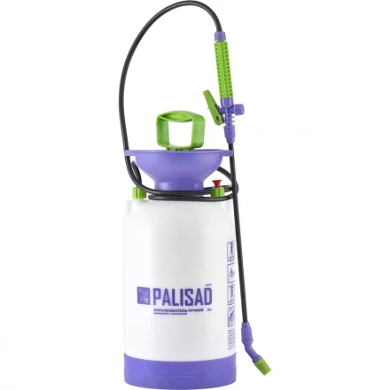 Опрыскиватель ручной усиленный с горловиной 5 л с насосом шлангом и разбрызгивателем Palisad 64745 купить в Урае