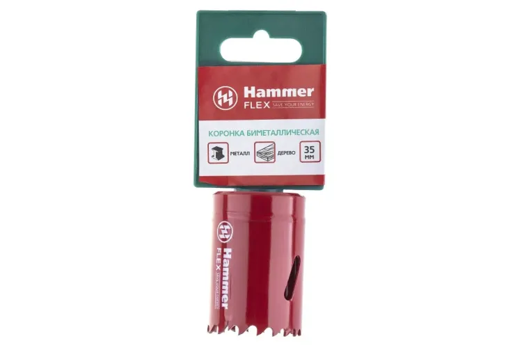 Коронка биметаллическая HAMMER Ф35х38мм 5/8" BiMETALL (224-007) купить в Урае