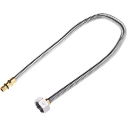 Подводка ЗУБР "ЭКСПЕРТ" сильфонная из нержавеющей стали, для смесителя, укороченная, г/ш (гайка-штуцер), 1/2", 0,5м 51012-050