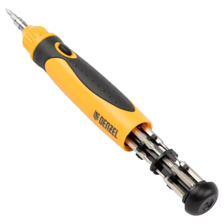 Отвертка реверсивная Denzel 7711609, механизм SmartPush mini 11 шт, CrMo купить в Урае