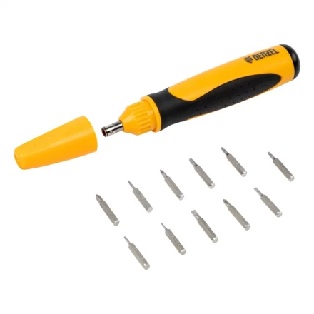 Отвертка реверсивная Denzel 7711609, механизм SmartPush mini 11 шт, CrMo купить в Урае