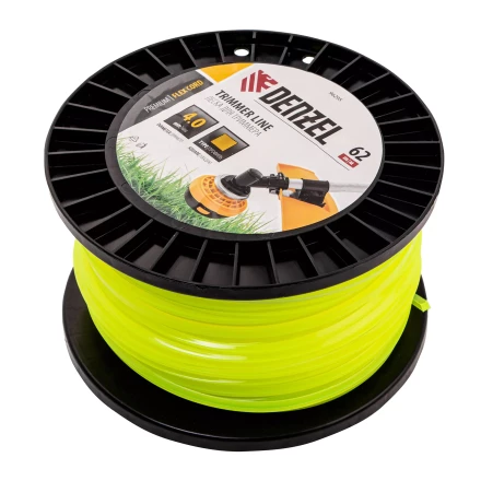 Леска для триммера квадрат, 4,0мм х 62м, на DIN катушке FLEX CORD// Denzel 96295 купить в Урае