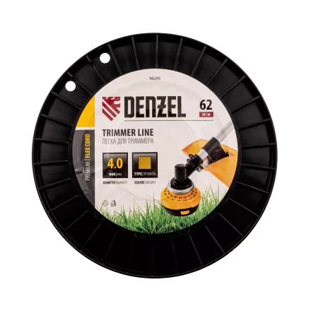 Леска для триммера квадрат, 4,0мм х 62м, на DIN катушке FLEX CORD// Denzel 96295 купить в Урае