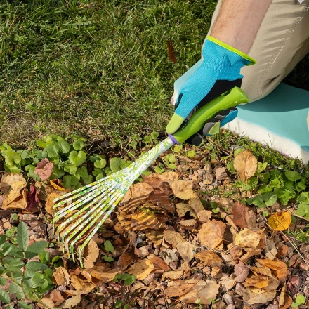 Грабли веерные 9 - зубые Palisad, 130 х 415 мм, стальные, пластиковая рукоятка, Flower Green, 620425 купить в Урае