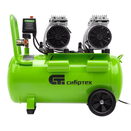 Компрессор безмаслянный малошумный Сибртех МБ 2000/50 58007, 2000 Вт, 50л, 300 л/мин купить в Урае