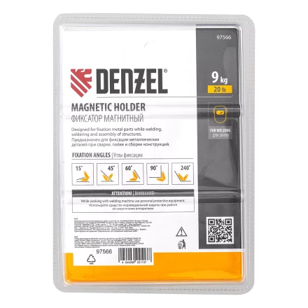 Фиксатор магнитный для сварочных работ усилие 25 LB, 30х45х60х75х90х135 град. Denzel 97566 купить в Урае