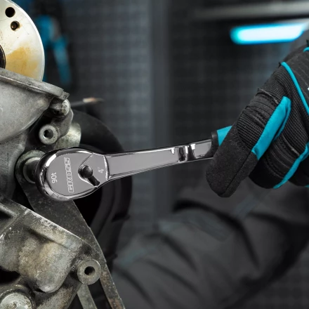 Ключ-трещотка 3/8&quot; Gross 14054, CrV, 90 зубьев, усиленный, хром купить в Урае