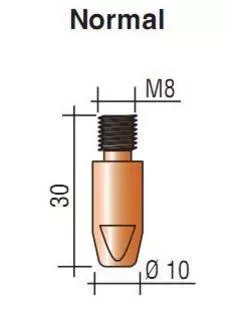 Наконечник к гор. п/а M8, d.1,2 мм L30 (тело 10) Cu-Cr-Zr Aurora купить в Урае
