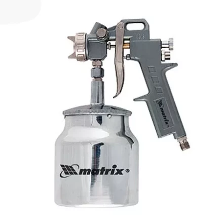 Пневматический краскопульт с нижним бачком V=0,75 л + сопла диаметром 1.2, 1.5 и 1.8 мм  MATRIX 57317 купить в Урае