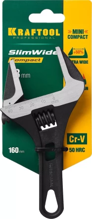 Ключ разводной компактный c тонкими губками KRAFTOOL SlimWide Compact 27266-25 купить в Урае