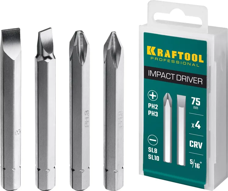 Биты для ударно-поворотных отверток KRAFTOOL 25552 купить в Урае