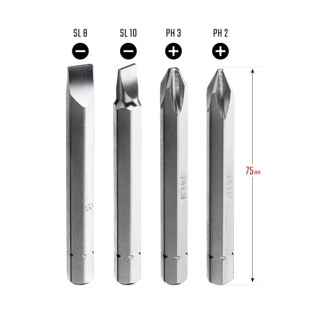 Биты для ударно-поворотных отверток KRAFTOOL 25552 купить в Урае