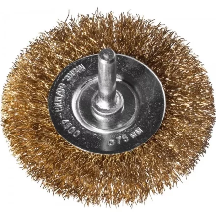 DEXX. Щетка дисковая для дрели, витая стальная латунированная проволока 0,3мм, 75мм 35110-075 купить в Урае