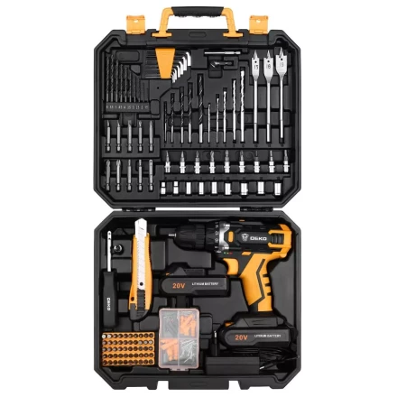 Дрель аккумуляторная DEKO DKCD20FU-Li, 063-4143 + набор 193 аксессуара купить в Урае