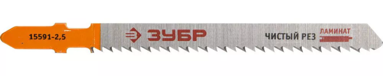 Полотна ЗУБР "ЭКСПЕРТ", T101BR, для эл/лобзика, Cr-V, по ламинату, обратный рез, EU-хвост., шаг 2,5мм, 75мм, 2шт 15591-2.5_z01 купить в Урае