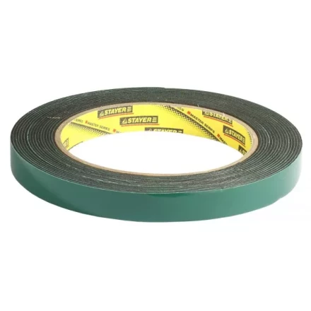 Двухсторонняя клейкая лента на вспененной основе, STAYER Professional 12233-12-05, черная, 12мм х 5м 12233-12-05 купить в Урае
