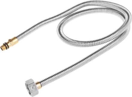 Подводка ЗУБР &quot;ЭКСПЕРТ&quot; сильфонная из нержавеющей стали, для смесителя, укороченная, г/ш (гайка-штуцер), 1/2&quot;, 0,8м 51012-080 купить в Урае