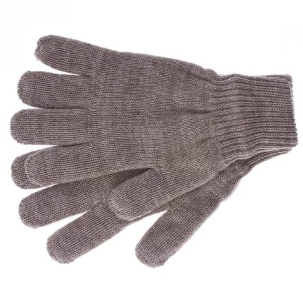 Перчатки трикотажные акрил  коричневый двойная манжета Сибртех Россия 68673 купить в Урае