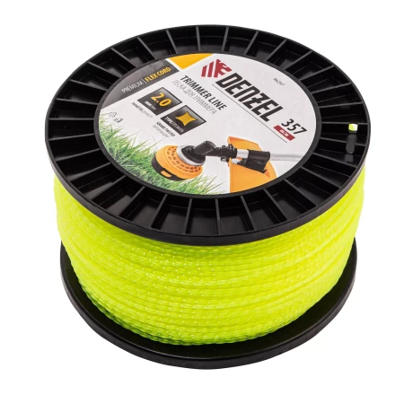 Леска для триммера витой квадрат, 2,0мм х 357м, на DIN катушке FLEX CORD// Denzel 96297 купить в Урае