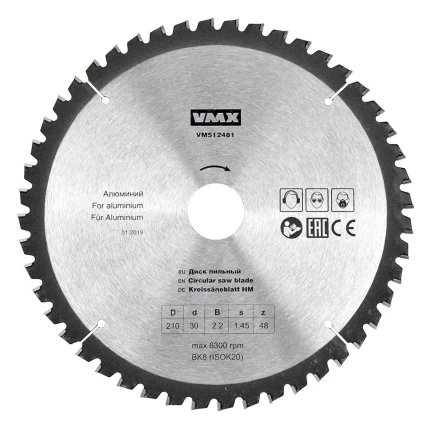 Диск пильный ф210х30 z48 алюминий VMX 512481 купить в Урае