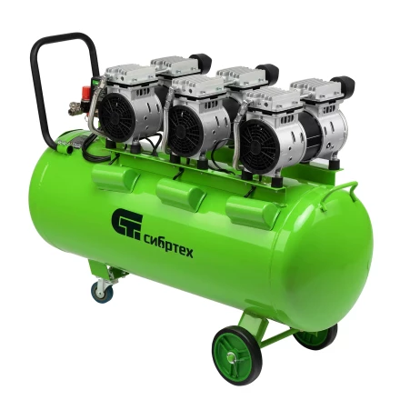 Компрессор безмаслянный малошумный Сибртех МБ 2250/100, 2250 Вт, 100л, 400 л/мин купить в Урае