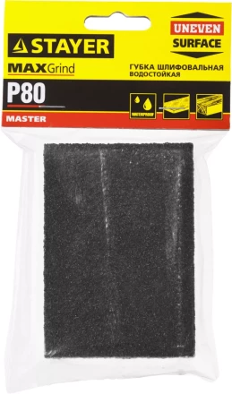 Губка шлифовальная STAYER &quot;MASTER&quot; четырехсторонняя, зерно - оксид алюминия, Р80; 100 x 68 x 26 мм. 3560-2_z01 купить в Урае