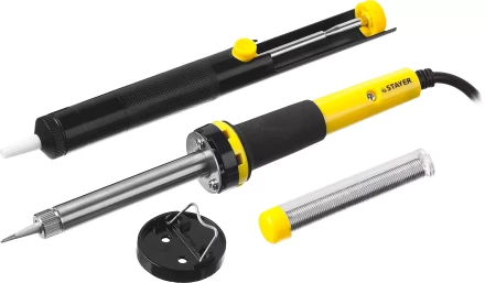 Набор STAYER &quot;PROFI&quot; для паяльных работ, 55300 +шприц + подставка + припой, 40 Вт 55316-40-H4 купить в Урае