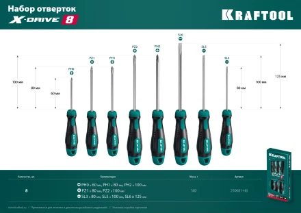 Наборы отверток 250081-H8 купить в Урае