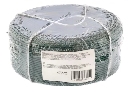 Проволока с ПВХ покрытием зеленая 1,5 мм длина 50 м Сибртех 47772 купить в Урае