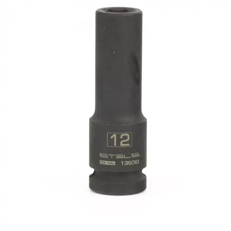 Головка ударная удлиненная шестигранная 12 мм 1/2" CrMo Stels 13936 купить в Урае