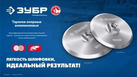 ЗУБР d 125 мм, М14, держатель алюминиевый для АГШК, ПРОФЕССИОНАЛ (35783-125) купить в Урае