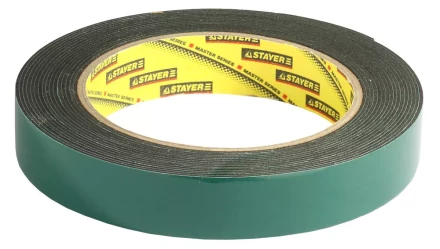 Двухсторонняя клейкая лента на вспененной основе, STAYER Professional 12233-19-05, черная, 19мм х 5м 12233-19-05 купить в Урае